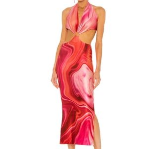 Farai London Gaia Long Pink Dress